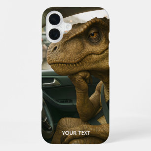 Fantasy Cute  Dinosaur Driving Car iPhone 16 Plus Case