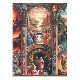Fantasy Cute Divine Comedy Illustration Tablecloth