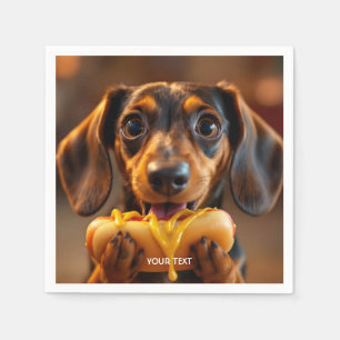 Fantasy Cute Dog Hot Dog Napkin