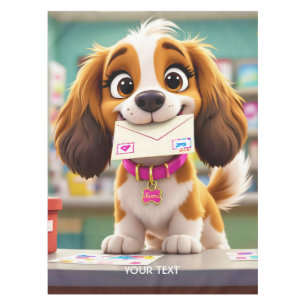 Fantasy Cute  Dog Post Letter Tablecloth