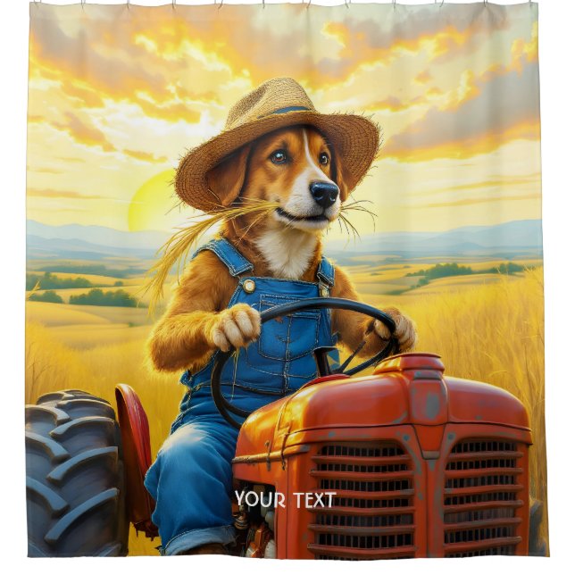 Fantasy Cute Dog Tractor Straw (Front)