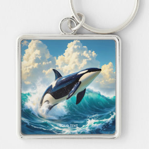 Fantasy Cute Dolphin Sea Clouds Keychain