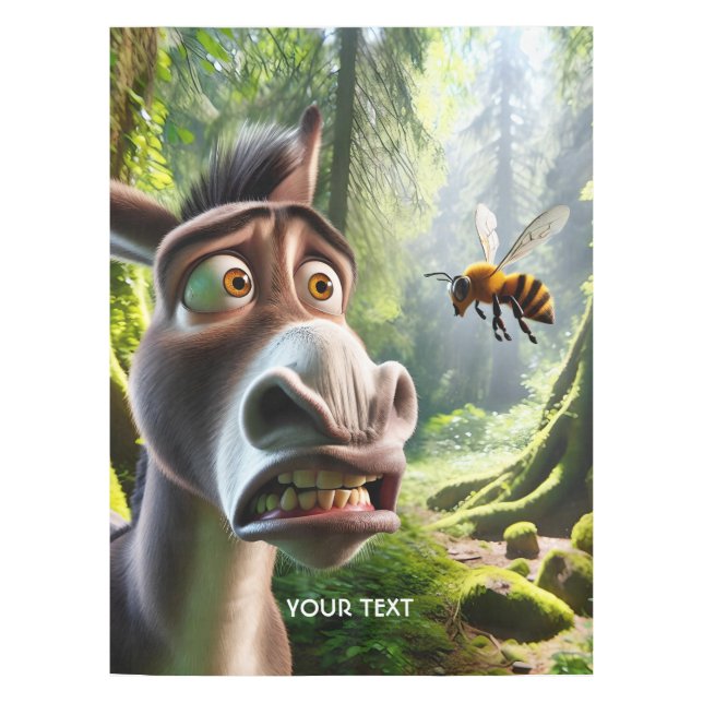 Fantasy Cute Donkey Sting Bee Tablecloth (Front)