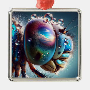 Fantasy Cute Dragonfly Macro Photo Metal Ornament