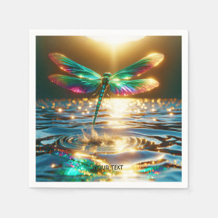 Fantasy Cute Dragonfly Water Reflection Napkin