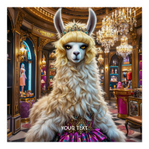 Fantasy Cute Drama Llama Queen Poster
