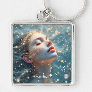 Fantasy Cute Dreaming Girl Water Keychain