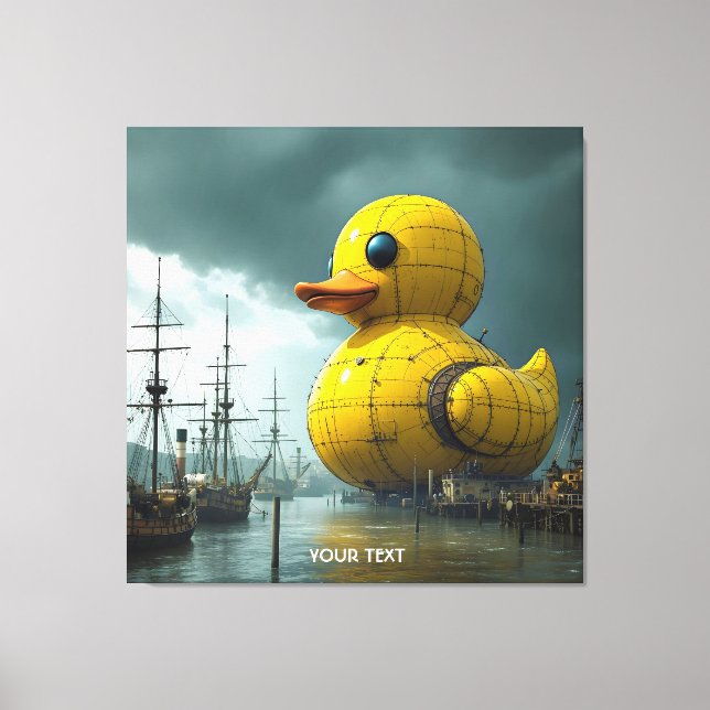 Fantasy Cute Duck War Ship Canvas Print (Front)