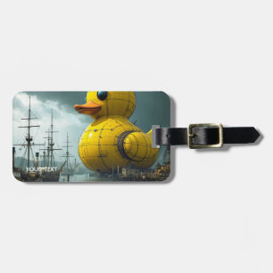 Fantasy Cute Duck War Ship Luggage Tag