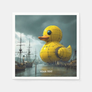 Fantasy Cute Duck War Ship Napkin