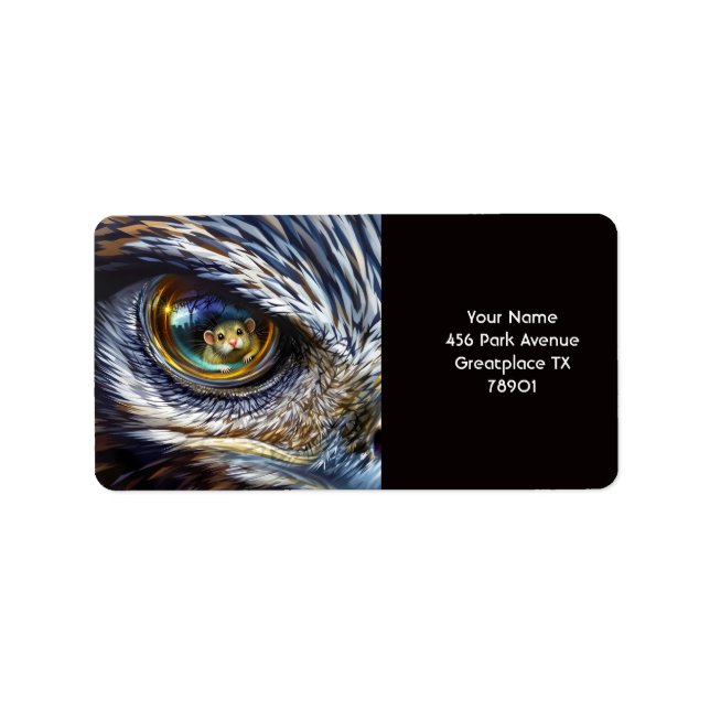 Fantasy Cute Eagle Eyes Mouse Label (Front)