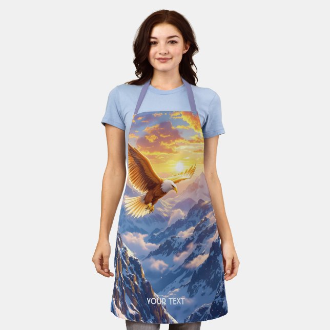 Fantasy Cute Eagle Mountains Sunrise Apron (Worn)