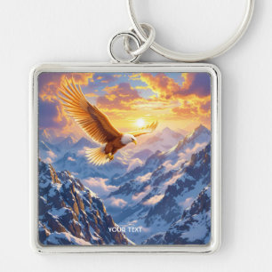 Fantasy Cute Eagle Mountains Sunrise Keychain