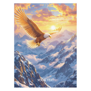 Fantasy Cute Eagle Mountains Sunrise Tablecloth