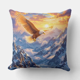 Fantasy Cute Eagle Mountains Sunrise Throw Pillow