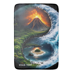 Fantasy Cute Earth Yin Yang Bath Mat