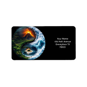 Fantasy Cute Earth Yin Yang  Label