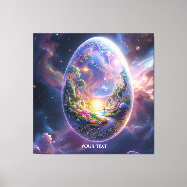 Fantasy Cute Egg Floating Space Canvas Print (Front)