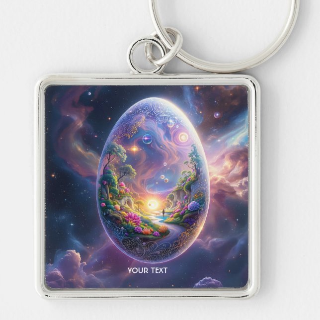 Fantasy Cute Egg Floating Space Keychain (Front)