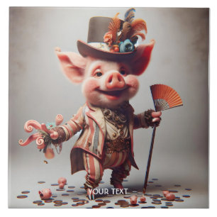 Fantasy Cute Elegant Nice Pig Tile