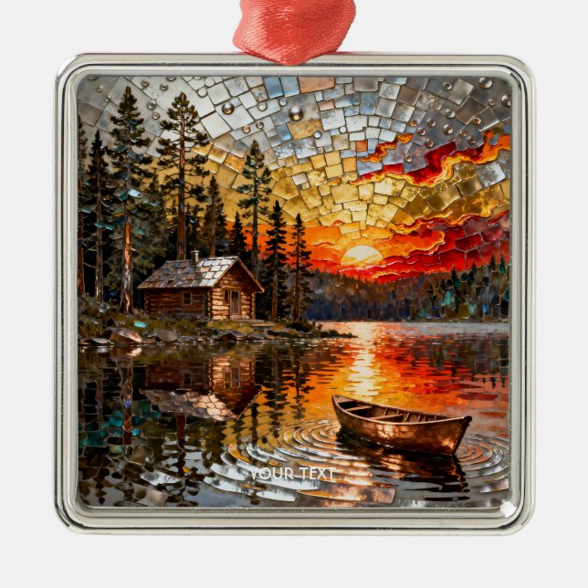 Fantasy Cute Embossed Metal Landscape Ornament (Front)