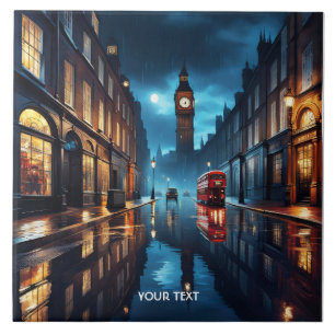 Fantasy Cute Evening London Rain Tile