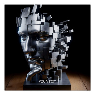 Fantasy Cute Face Metal Sculpture Poster