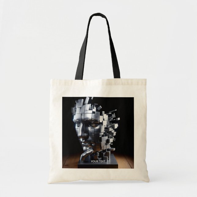 Fantasy Cute  Face Metal Sculpture Tote Bag (Front)