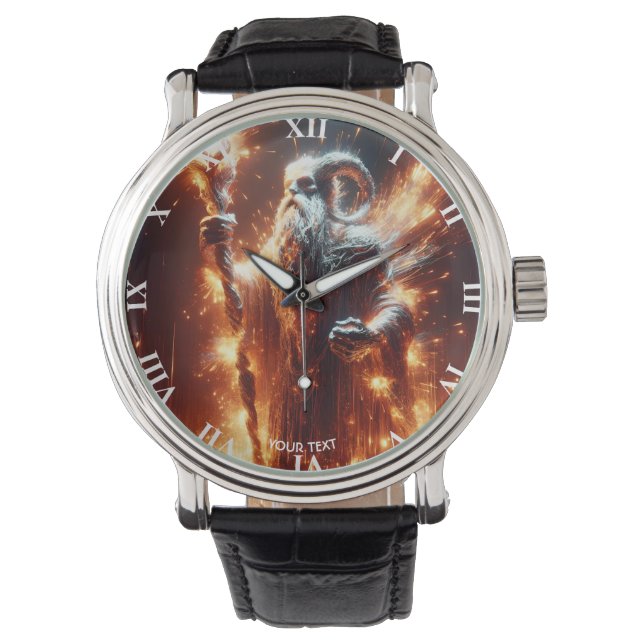 Fantasy Cute Fair Old Wizard Watch (Front)