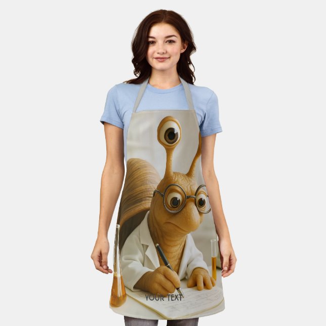 Fantasy Cute Famous Snail Scientist  Apron (Worn)