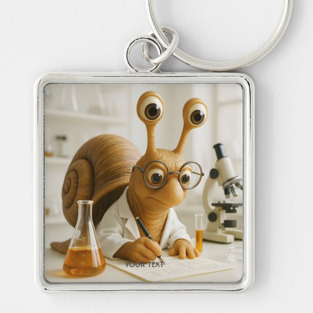 Fantasy Cute Famous Snail Scientist  Keychain (Front)