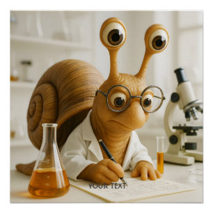 Fantasy Cute Famous Snail Scientist  Poster