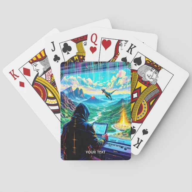 Fantasy Cute Fantastic Run Park Playing Cards (Back)