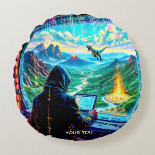 Fantasy Cute Fantastic Run Park Round Pillow