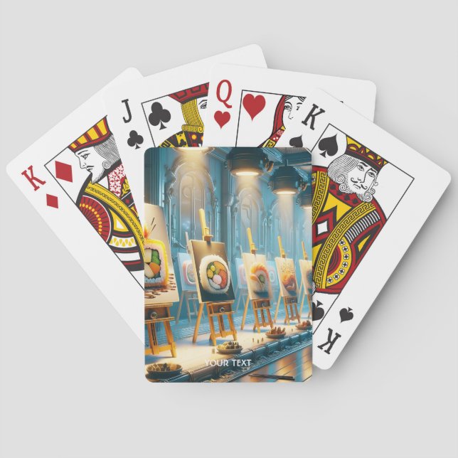 Fantasy Cute Fantasy Sushi Art Playing Cards (Back)