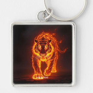 Fantasy Cute Fire Big Tiger Keychain