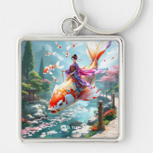Fantasy Cute Fish Japanese Girl Keychain