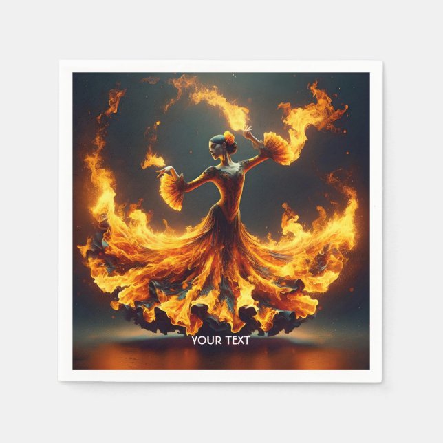 Fantasy Cute Flamenco Girl Dancing Napkin (Front)