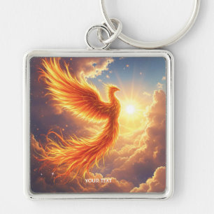 Fantasy Cute Flaming Phoenix Rises Keychain