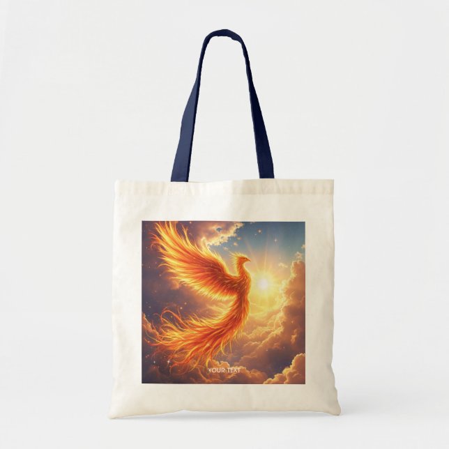 Fantasy Cute Flaming Phoenix Rises Tote Bag (Front)