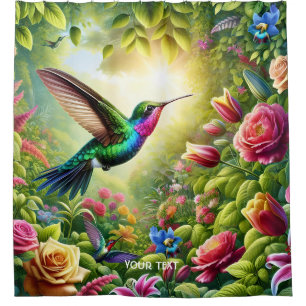 Fantasy Cute Flowers Rainbow Hummingbird