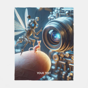 Fantasy Cute Fly Robot Finger Fleece Blanket