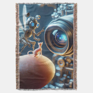 Fantasy Cute Fly Robot Finger Throw Blanket
