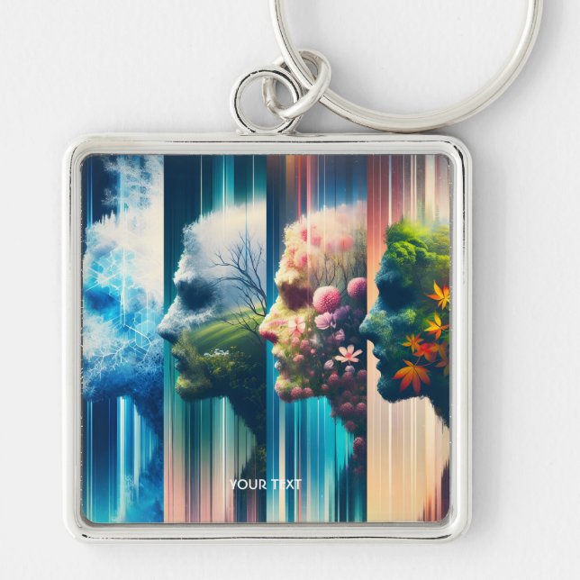 Fantasy Cute Four Year Times Keychain (Front)