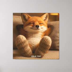 Fantasy Cute Fox And Socks Canvas Print