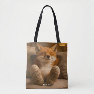 Fantasy Cute Fox And Socks Tote Bag