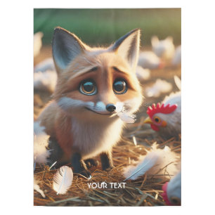 Fantasy Cute Fox Feathers Chicken Tablecloth