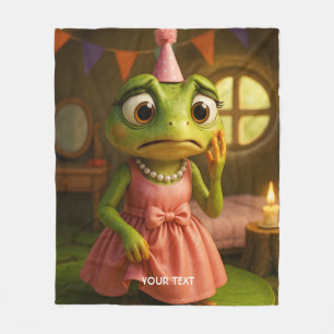 Fantasy Cute Frog Girl Party Fleece Blanket