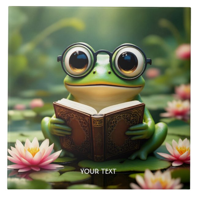 Fantasy Cute Frog Glasses Book Tile (Front)