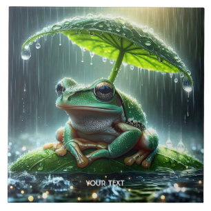 Fantasy Cute Frog Leaf Umbrella Tile
